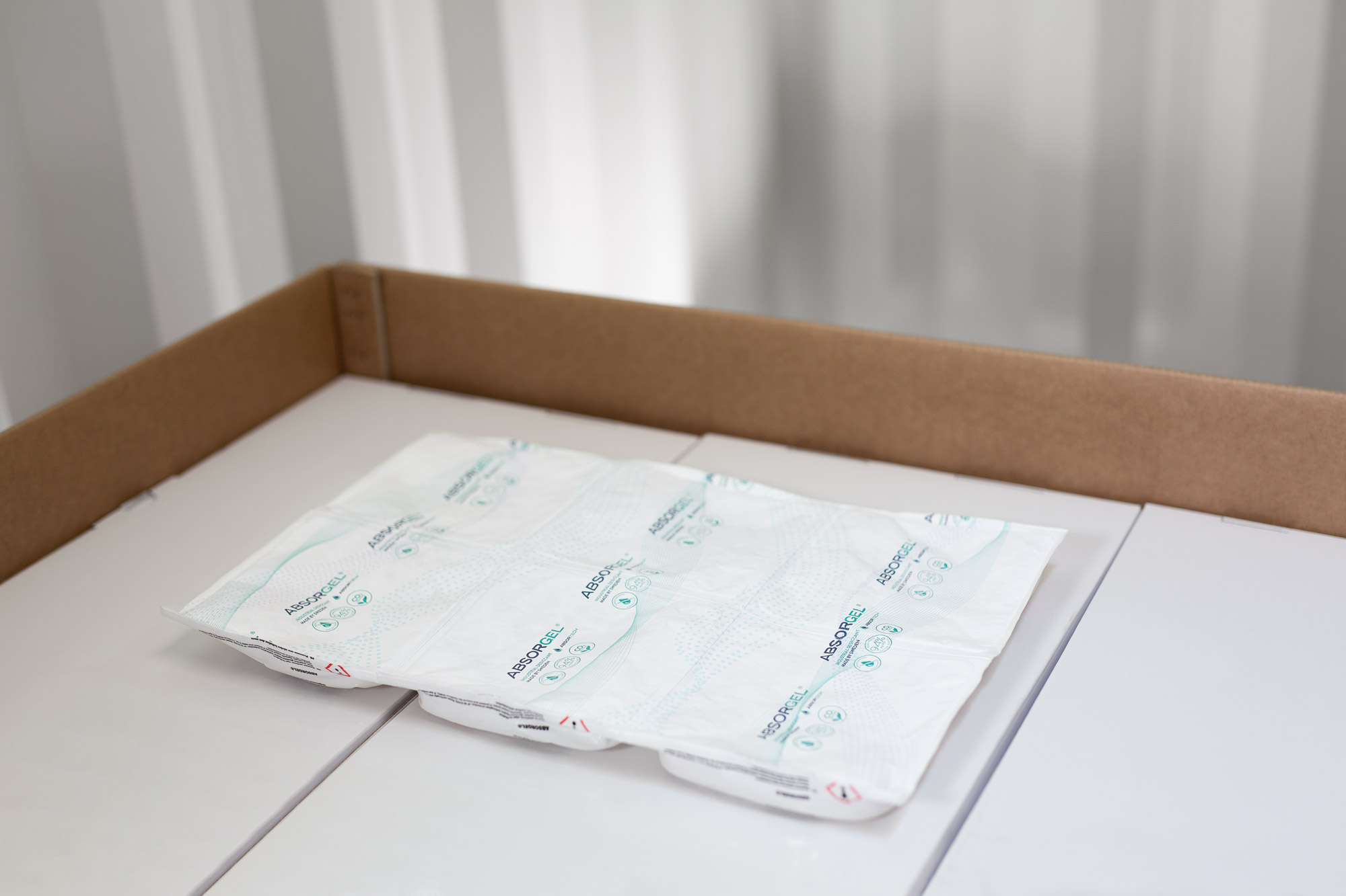 Desiccant AbsorGel Sheet X in use as in box desiccant